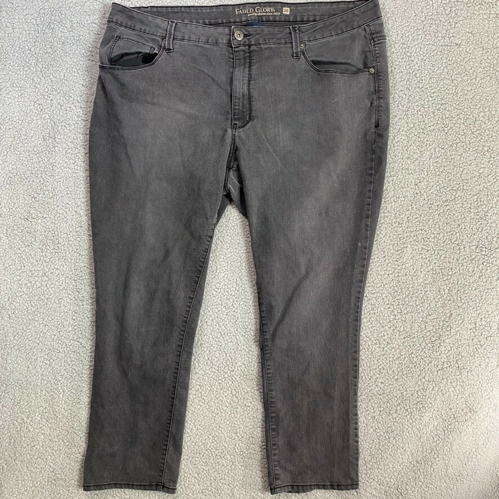 Faded Glory Womens Jeans Stretch Straight Leg Size 26W Black